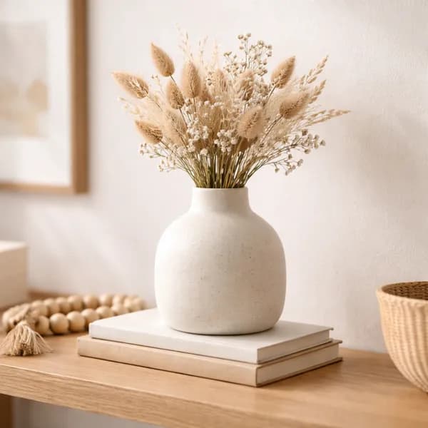 Sellovio AI listing image for Ozon AI product card for Ozon — ceramic vase with dried flowers